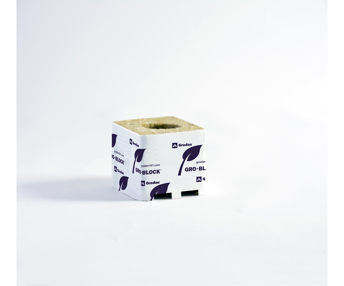 Grodan Gro Block Improved Small 3" GR4 w/ hole (3"x3"x2.6") (Strip)