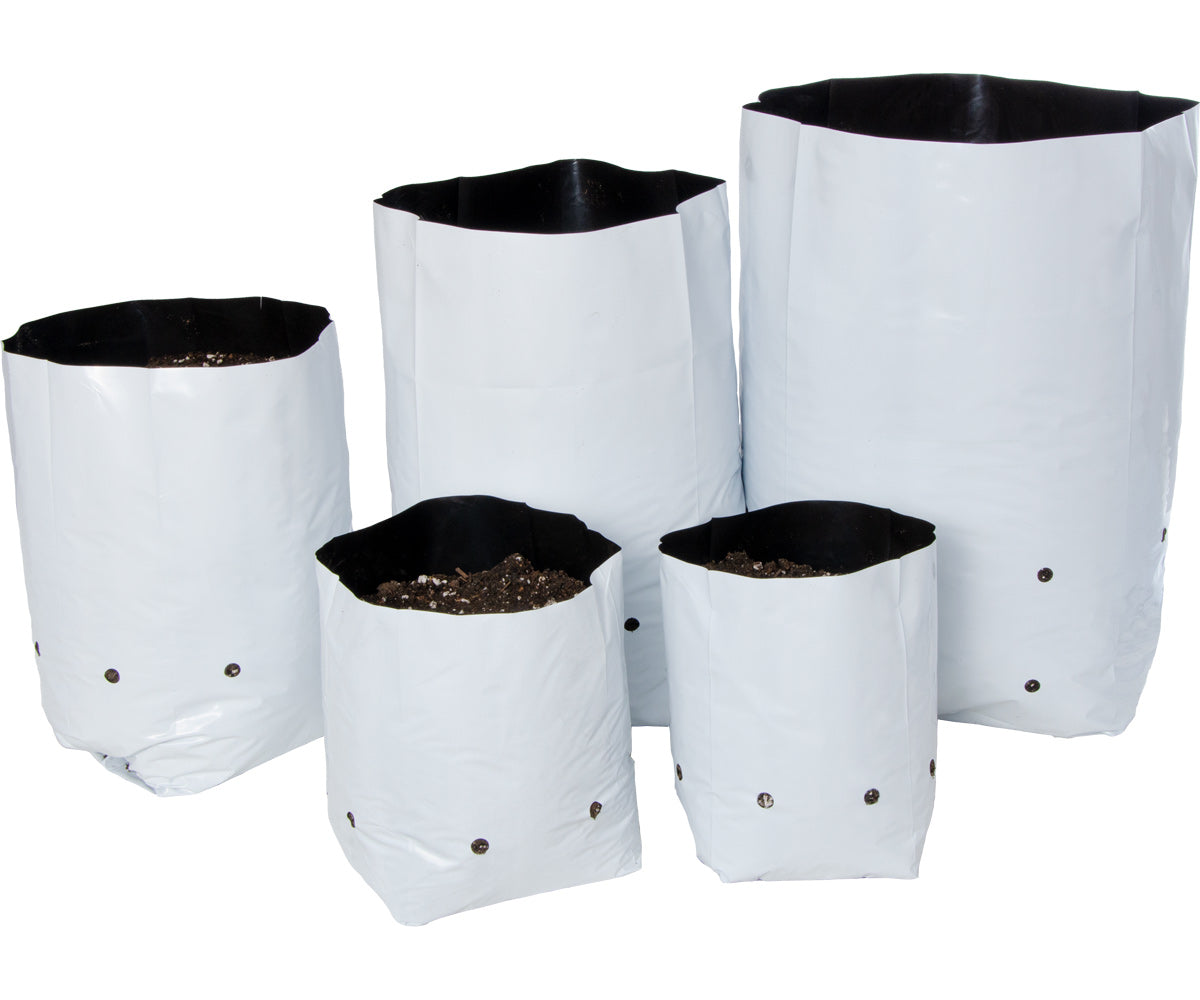 Hydrofarm Grow Bag, White/Black 10 gal, 20 packs of 10 (200)