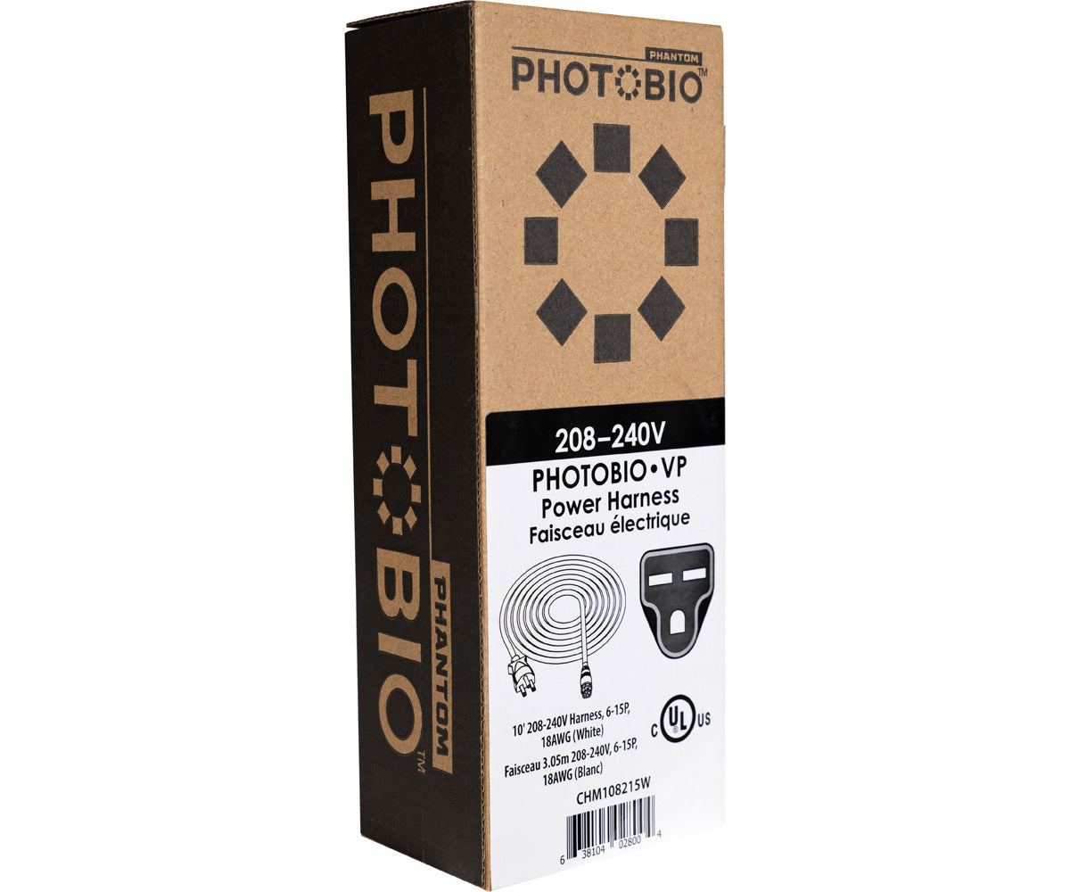 PHOTOBIO 10' 208-240V PHOTOBIO VP Harness, 6-15P, 18AWG (White)