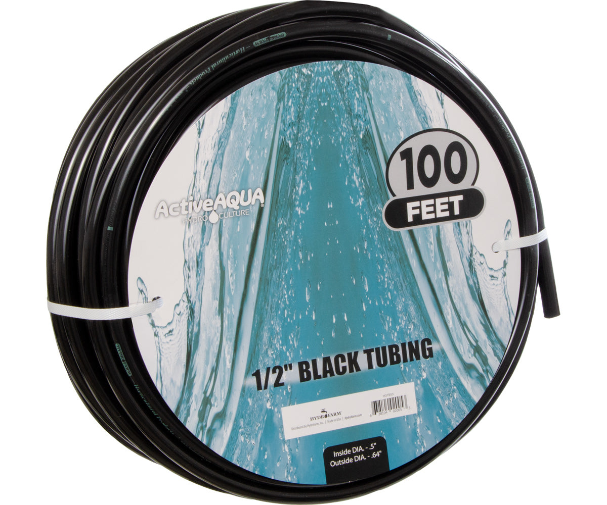 Hydrofarm Active Aqua 1"ID Black Diameter Vinyl Tubing 100'