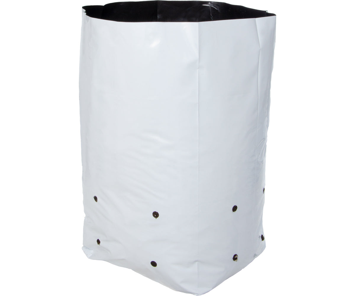 Hydrofarm Grow Bag, White/Black 5 gal, 16 packs of 25 (400)