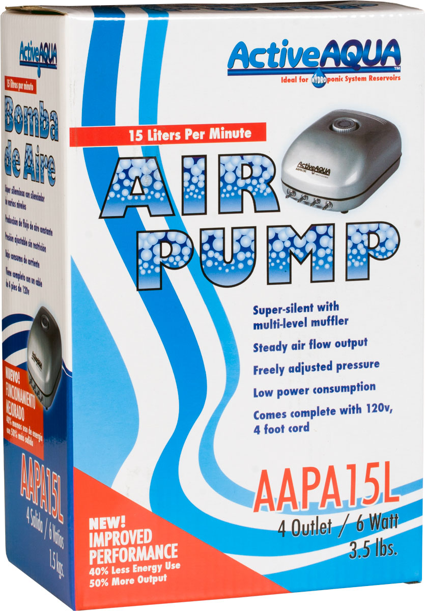 Active Aqua Air Pump, 4 Outlets, 6W, 15 L/min
