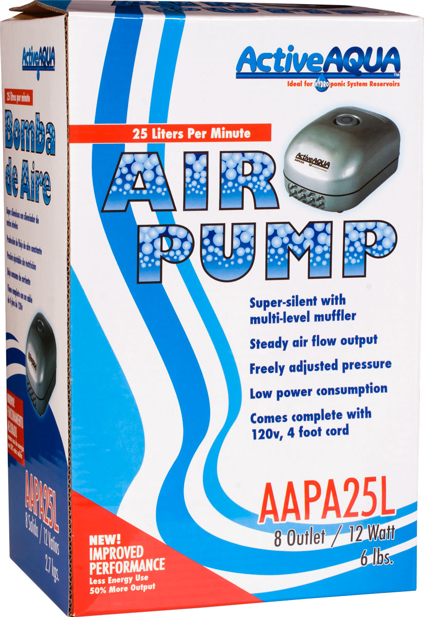 Active Aqua Air Pump 8 Outlets 12W 25L/min (8/cs)