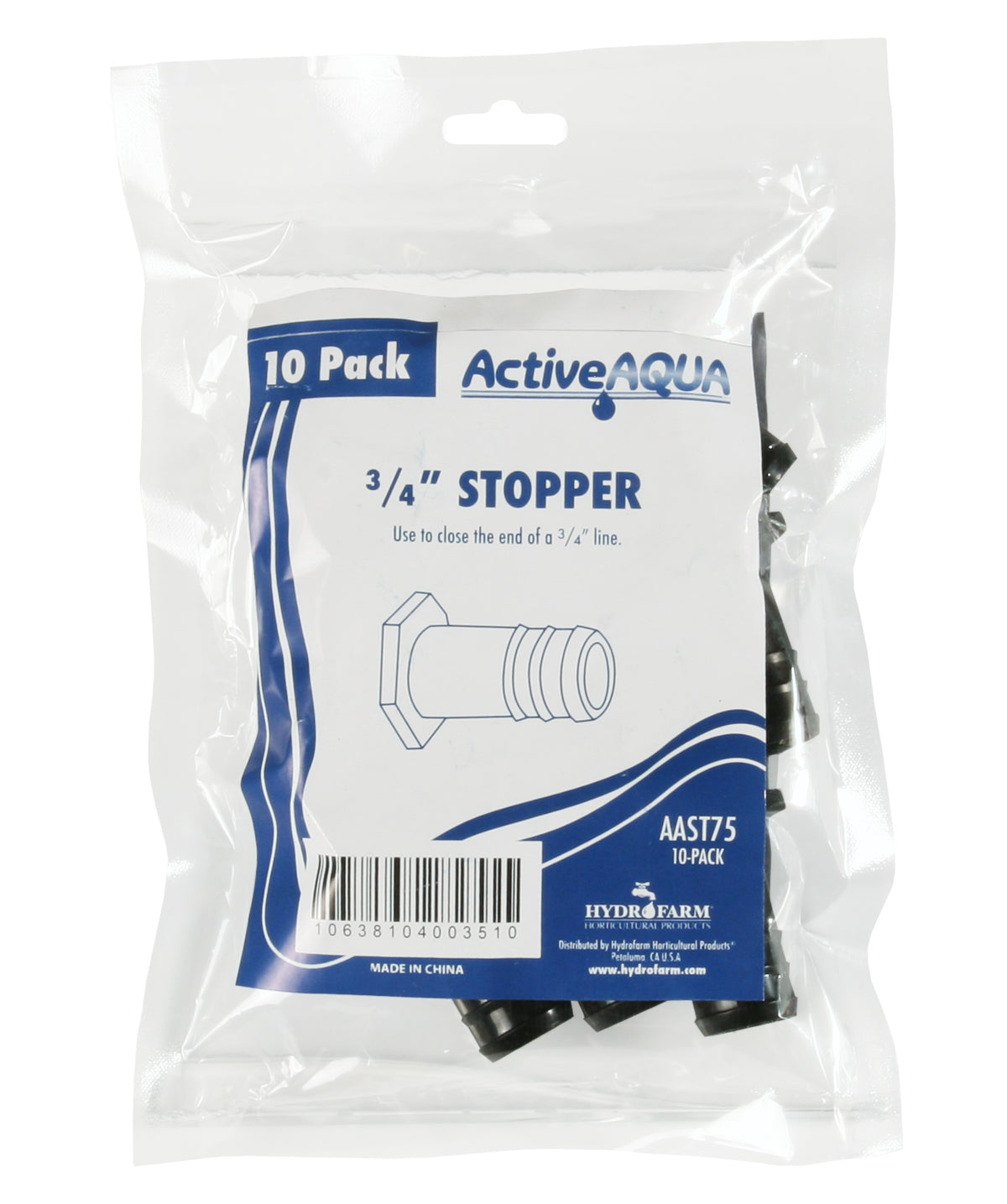 Active Aqua 3/4" Stopper, pack of 10