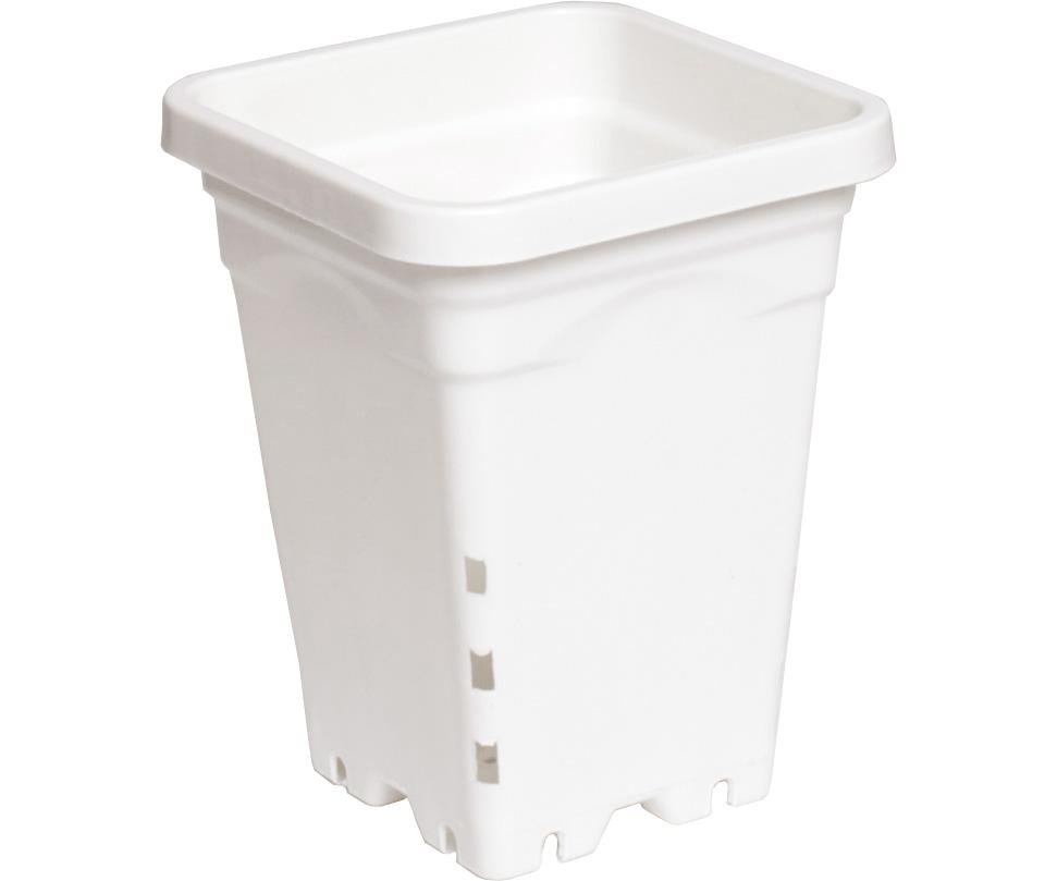 Active Aqua 5" x 5" Square White Planter Pot 7" Tall, Case Of 100