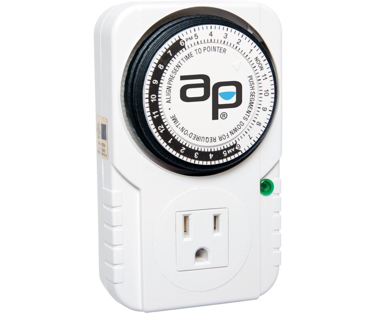 Autopilot AP Analog Grounded Timer, 1875W, 15A, 15Mins On/Off, 24Hr