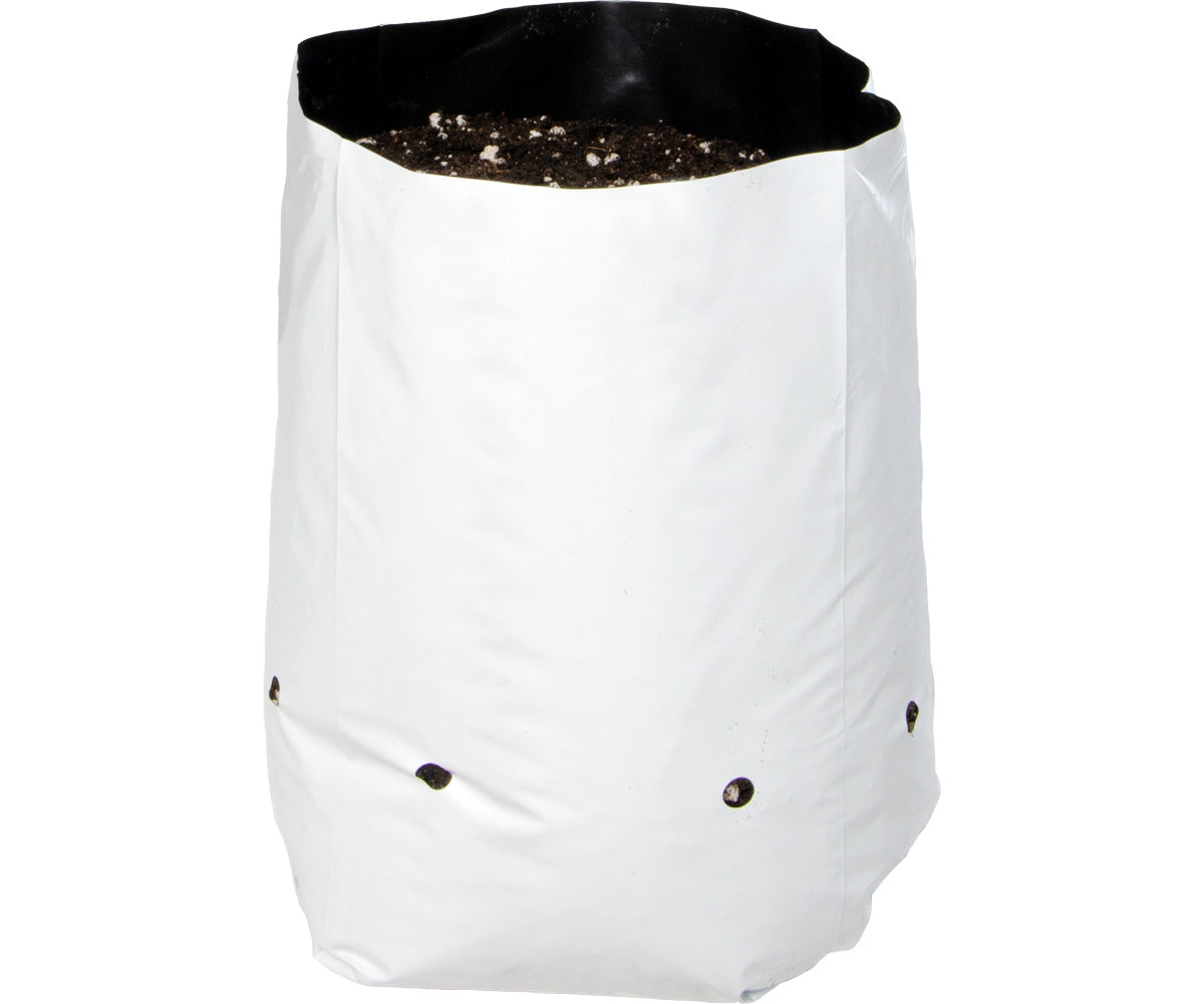 Hydrofarm Grow Bag, White/Black  2 gal, 20 packs of 25 (500)