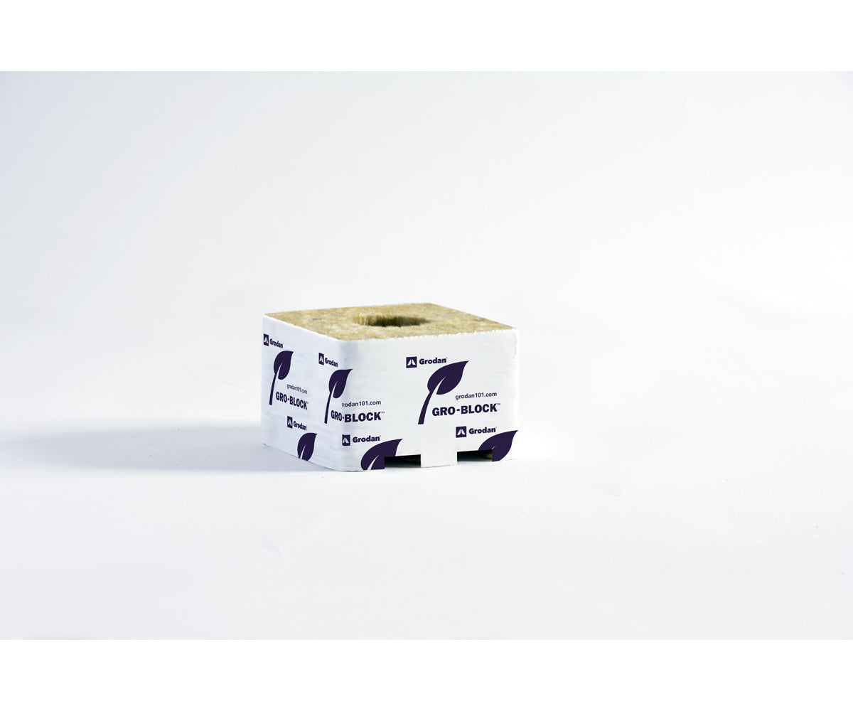 Grodan Gro Block Improved Small 4"GR6,5 w/ hole 4"x4"2.6" Shrink/St