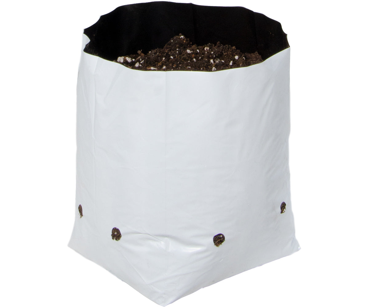 Hydrofarm Grow Bag, White/Black  1 gal, 20 packs of 25 (500)