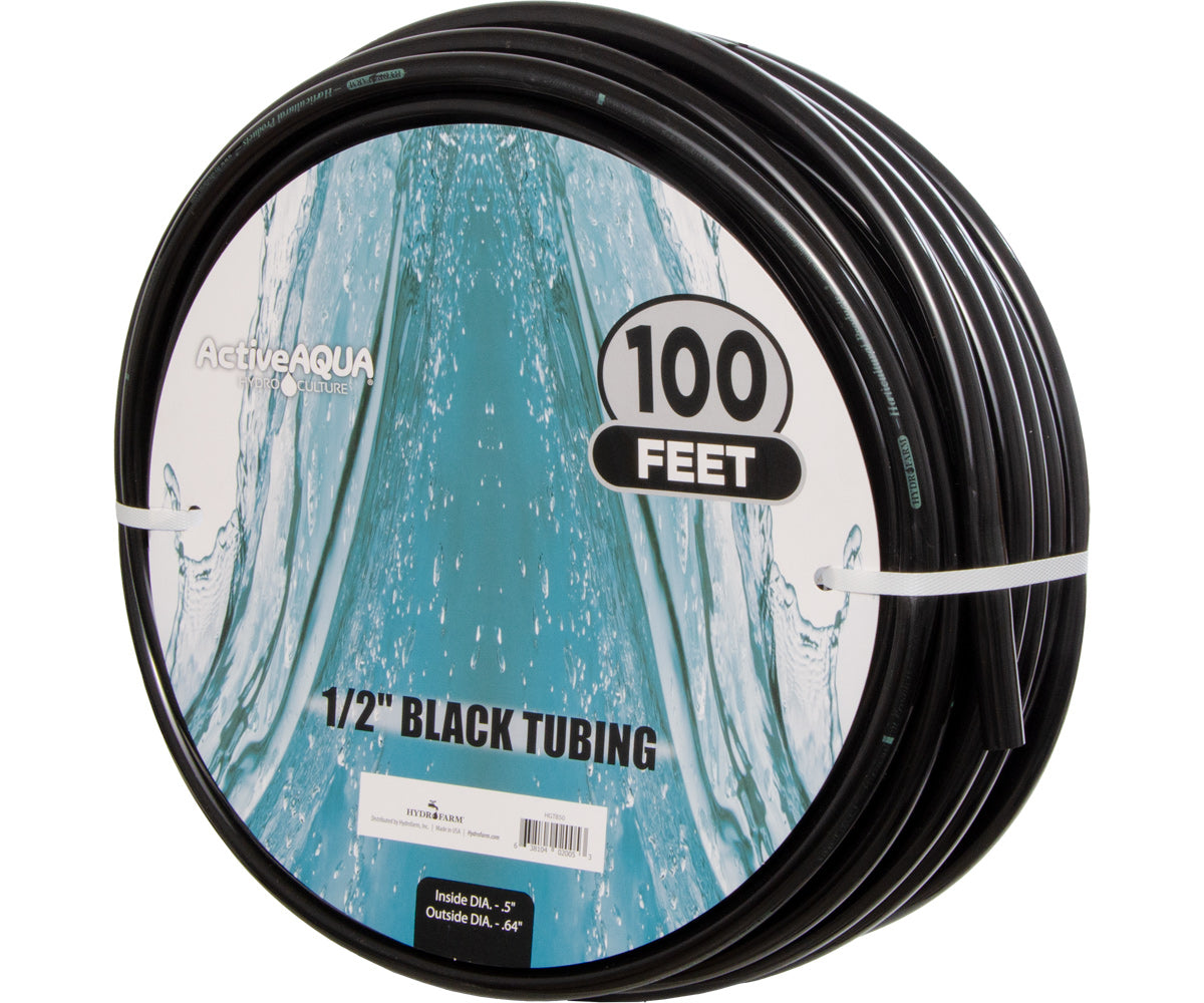 Hydrofarm Active Aqua 1"ID Black Diameter Vinyl Tubing 100'