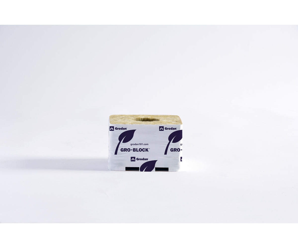 Grodan Gro Block Improved Small 4"GR6,5 w/ hole 4"x4"2.6" Shrink/St
