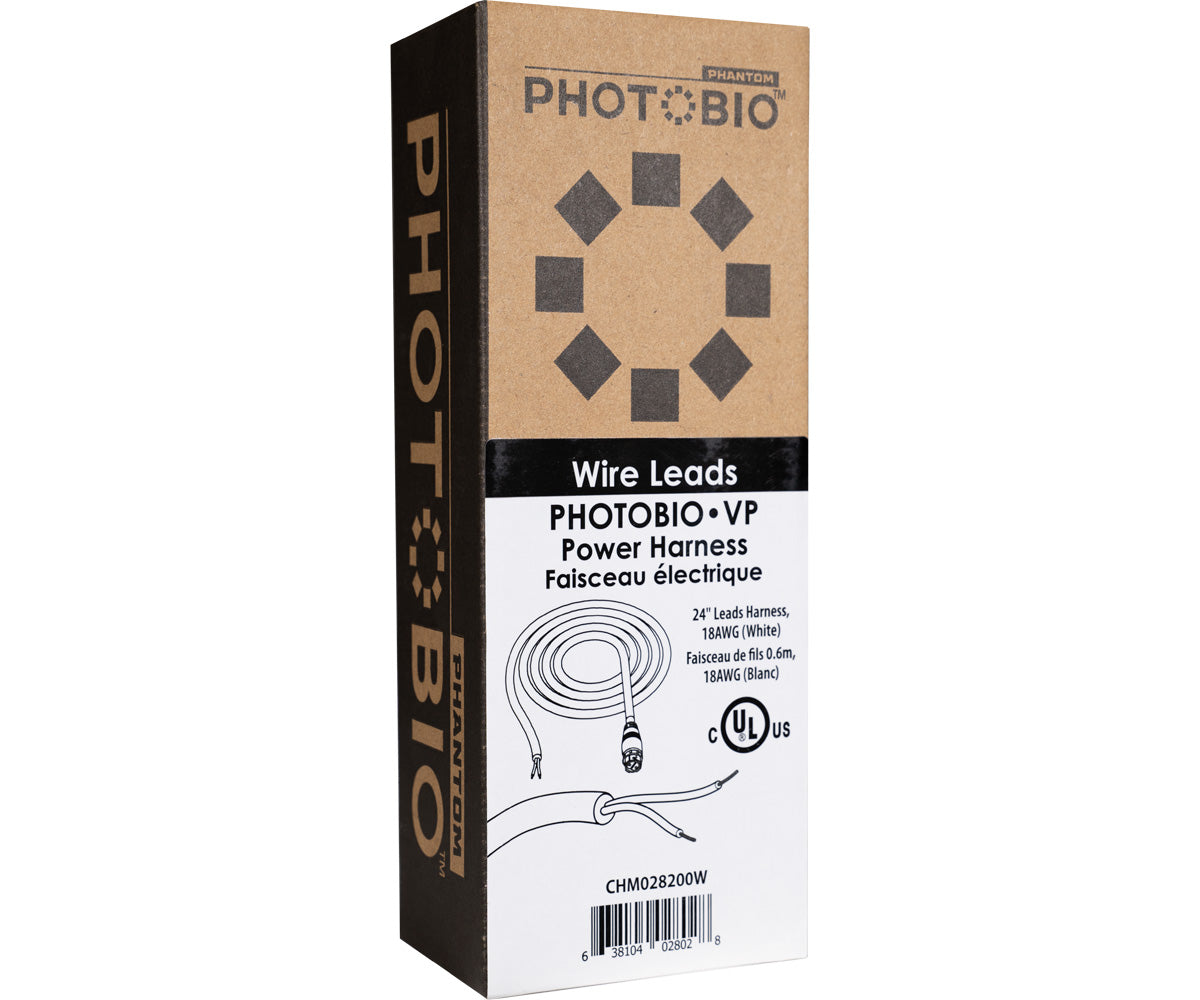 PHOTOBIO 24" Leads PHOTOBIO VP Harness, 18AWG (White)