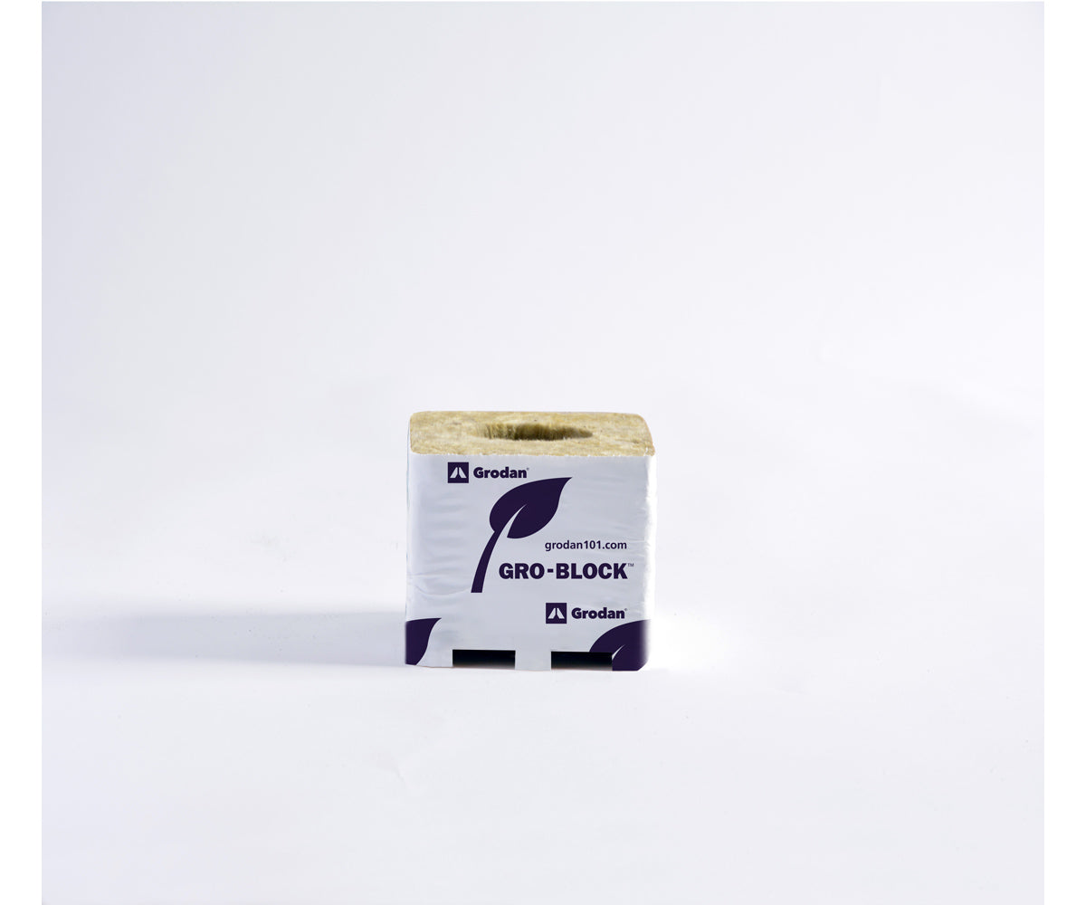 Grodan Gro Block Improved Small 3"GR4 w/ hole 3"x3"x2.6" Shrink/Str