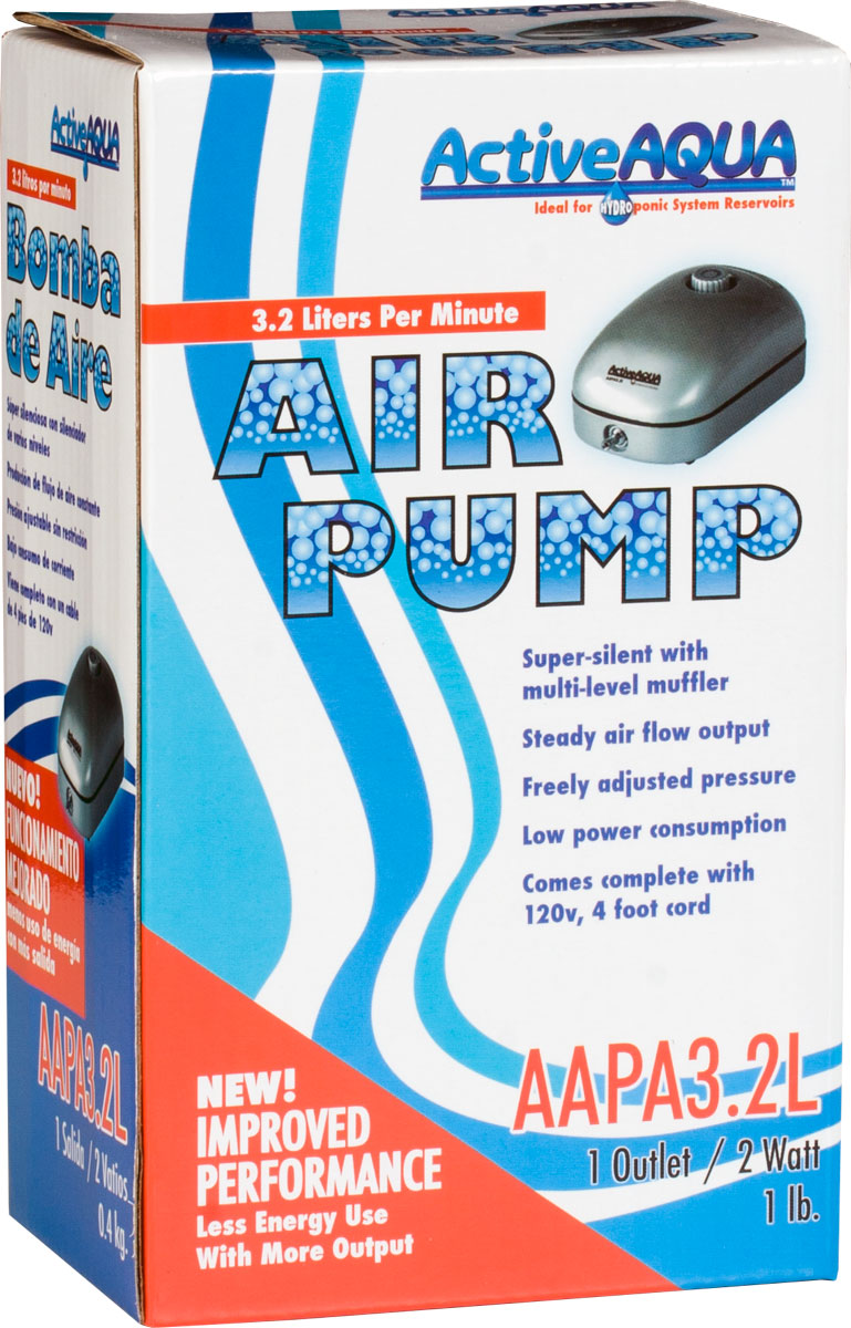 Active Aqua Air Pump 1 Outlet 2W 3.2L/min (40/cs)