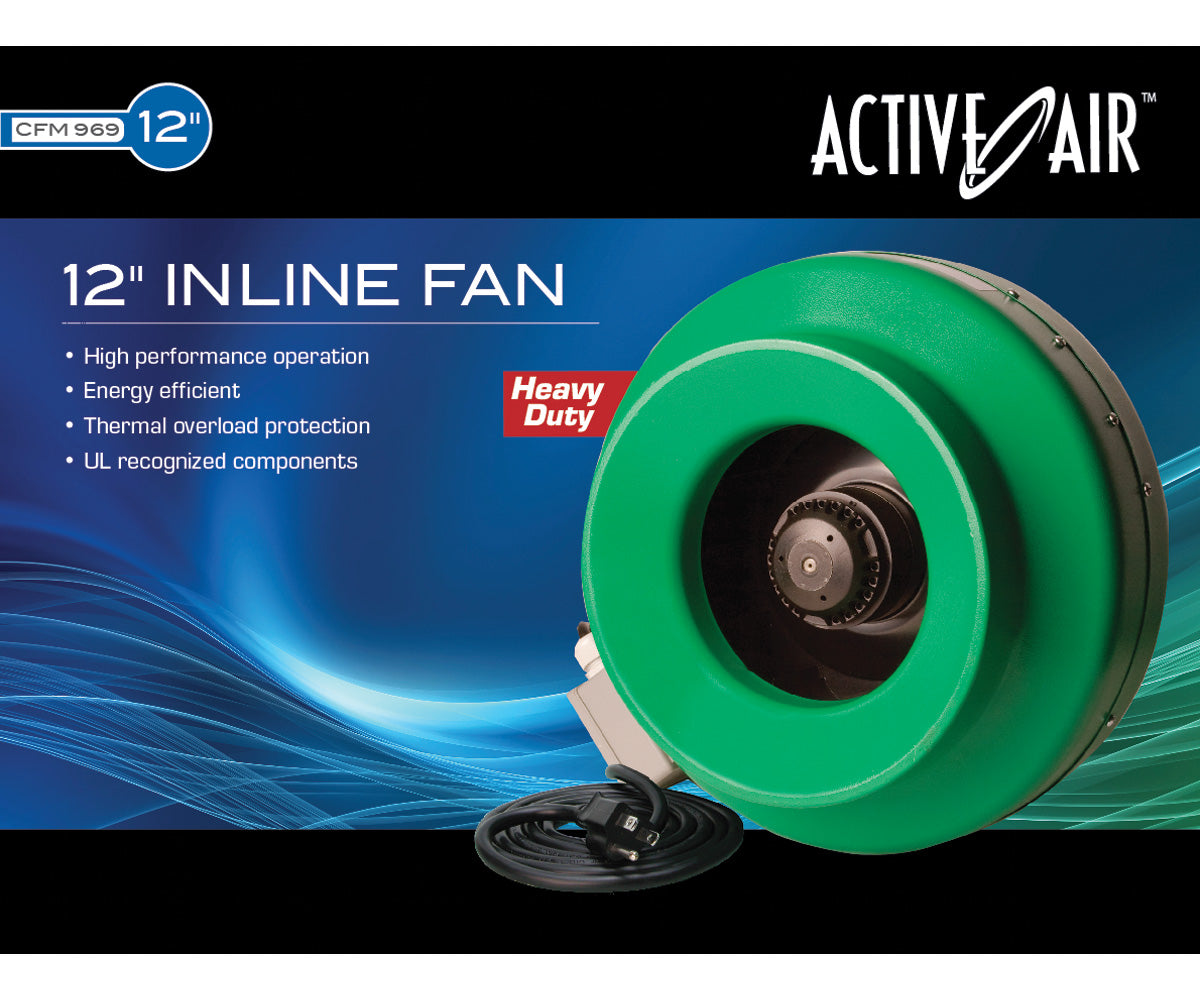 Active Air 12 inch In-Line Duct Fan 969 CFM