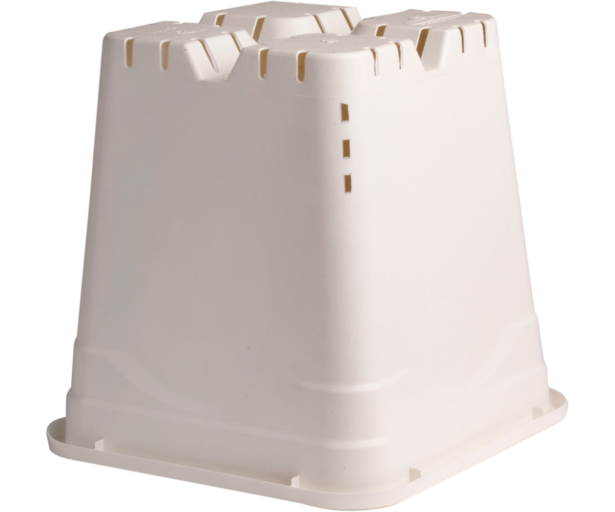 Active Aqua 12"x12" Square White Pot, 12" Tall, 24 per case