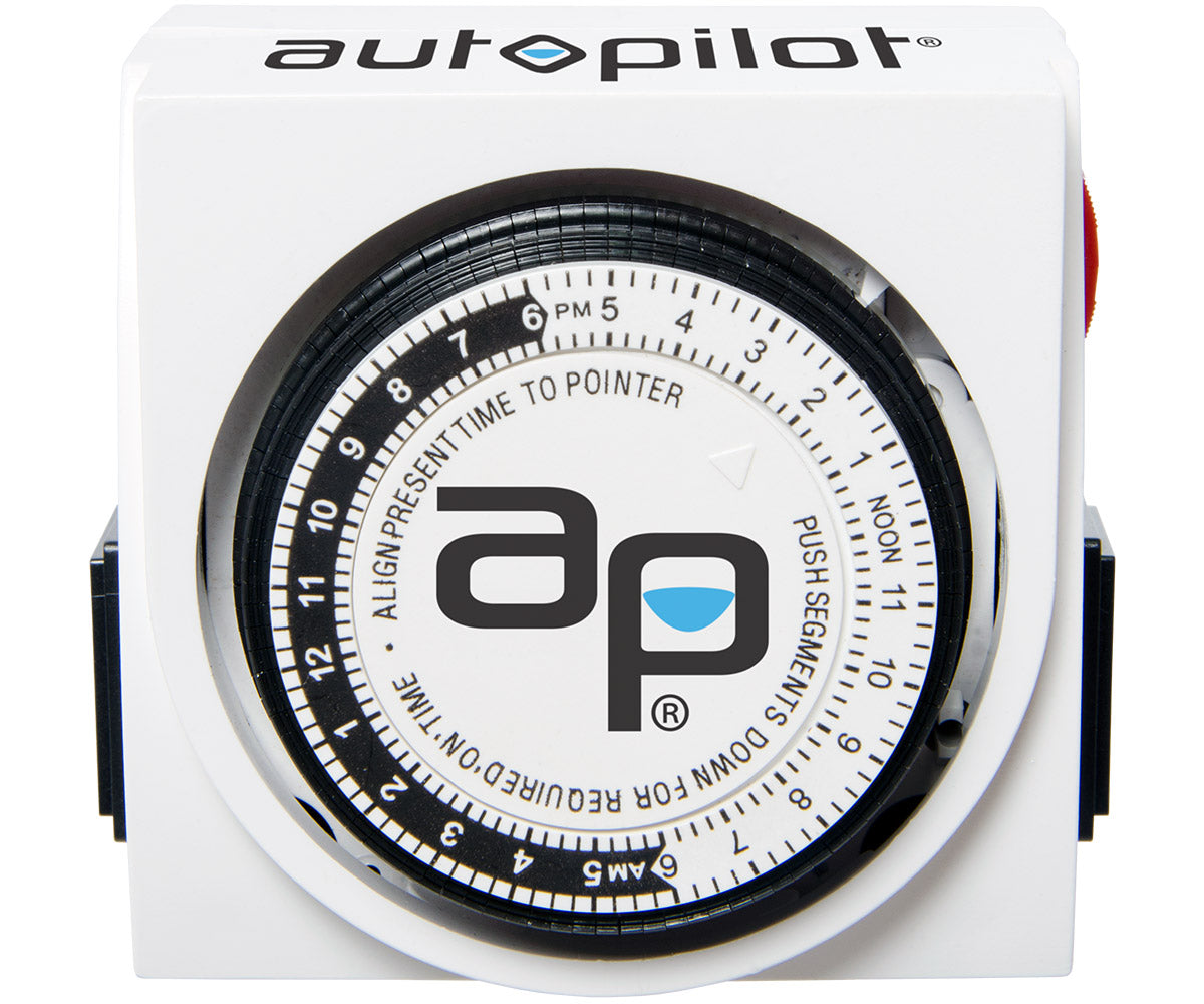 Autopilot AP Dual-Outlet Analog Timer, 1875W, 15A, 15Mins On/Off, 24Hr