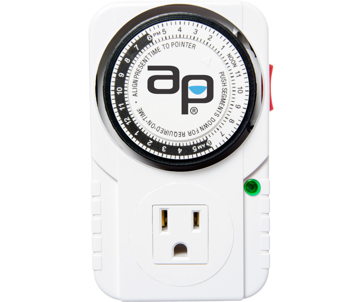 Autopilot AP Analog Grounded Timer, 1875W, 15A, 15Mins On/Off, 24Hr