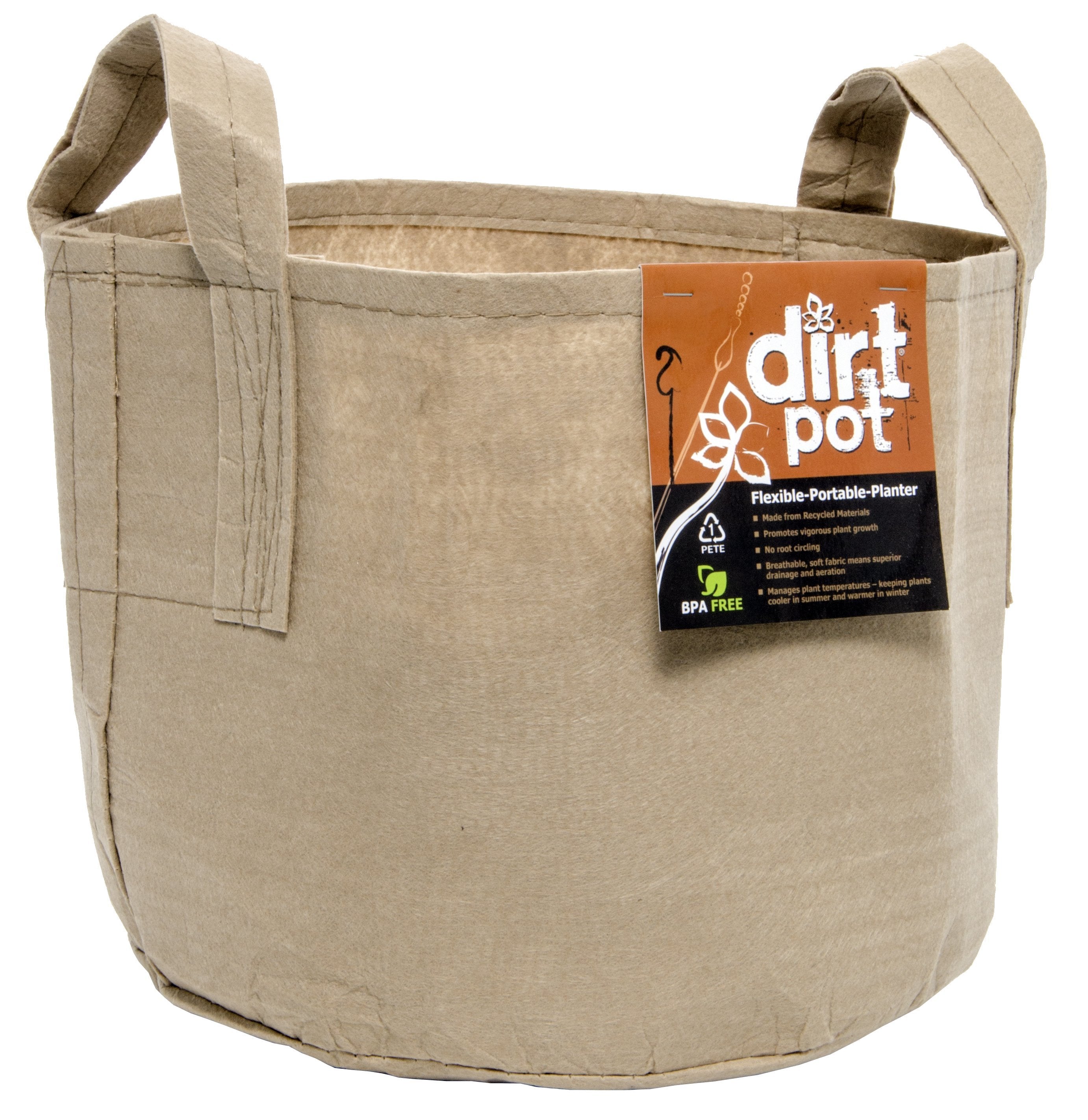 Dirt Pot Dirt Pot Tan 7 Gal w/Handle (10/pk) (60/cs)