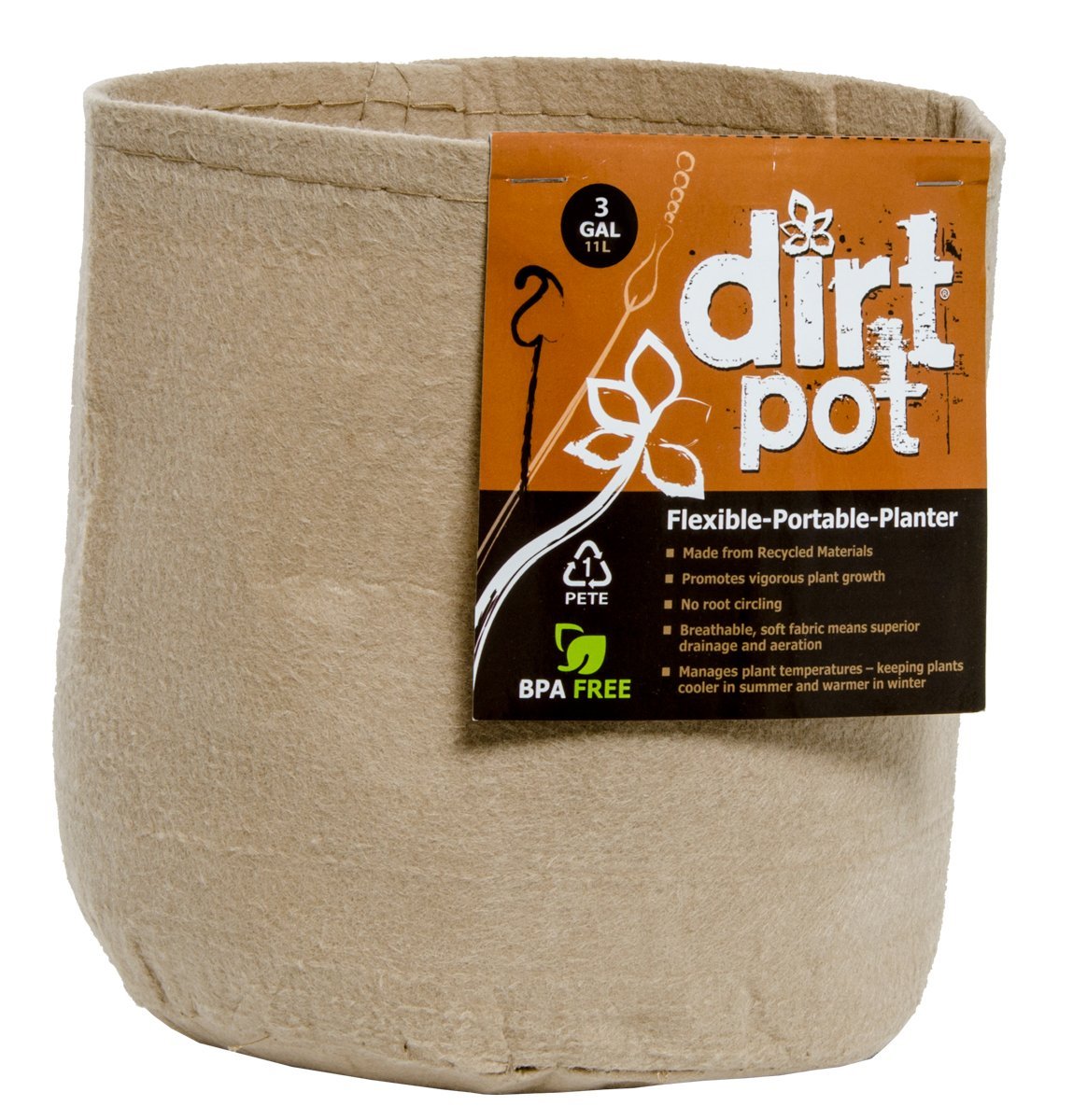 Dirt Pot Dirt Pot Tan 3 Gallon (25/pk) (150/cs)