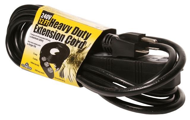 Hydrofarm Extension Cord, 240v 12ft